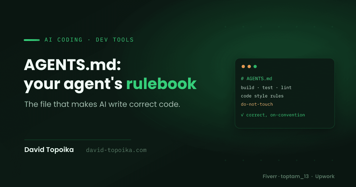 AGENTS.md: A Rulebook for Your AI Agent